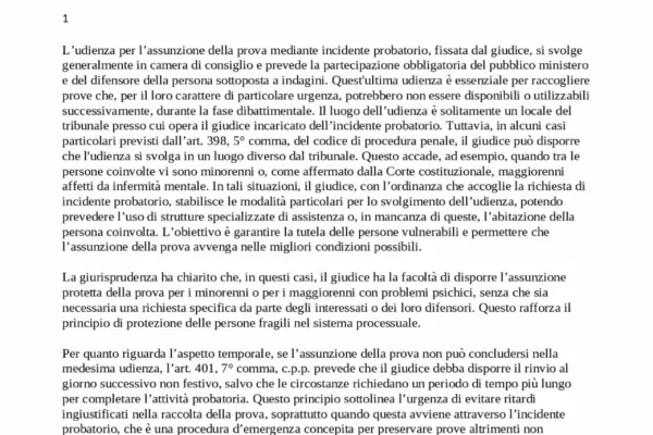 Il Ruolo Cruciale dell’Incidente Probatorio nel Processo Legale