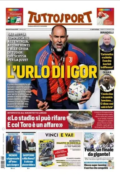 Le Ultime Notizie dalla Prima Pagina di Tuttosport