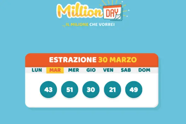 Risultati del Million Day di Oggi image 1