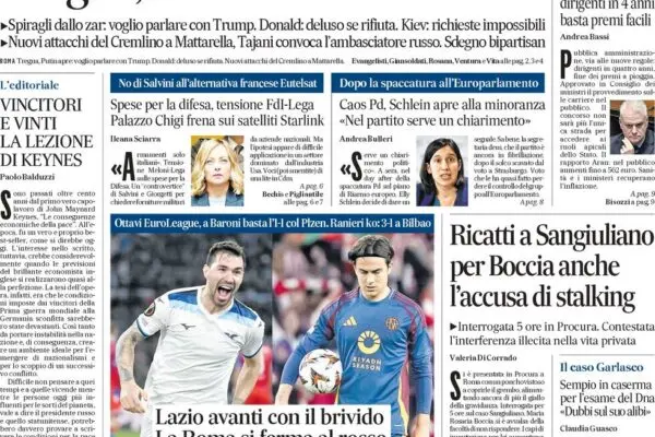 Rassegna Stampa: Le Prime Pagine dei Quotidiani Italiani