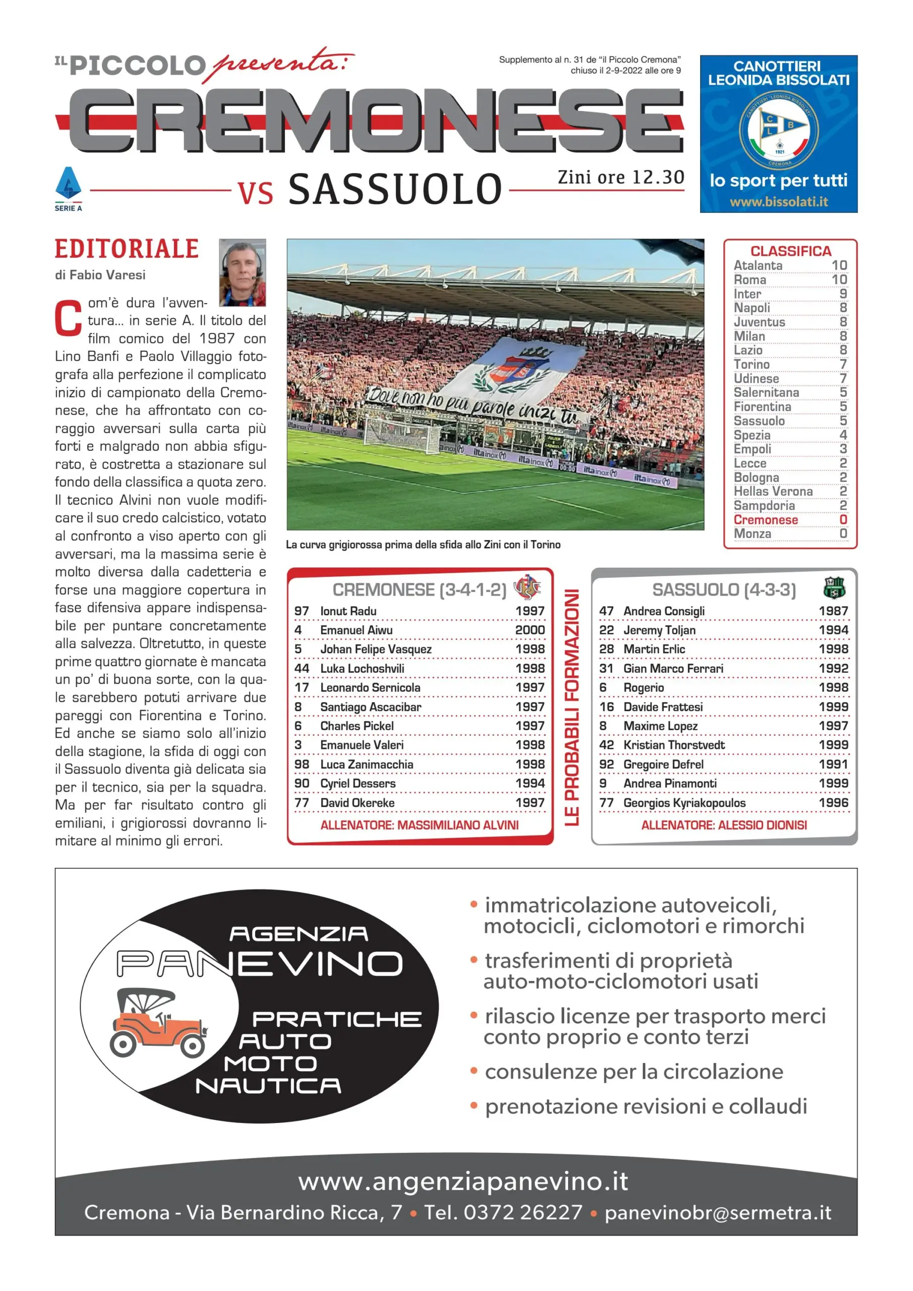 Analisi della Partita Sassuolo – Cremonese: Risultati e Implicazioni