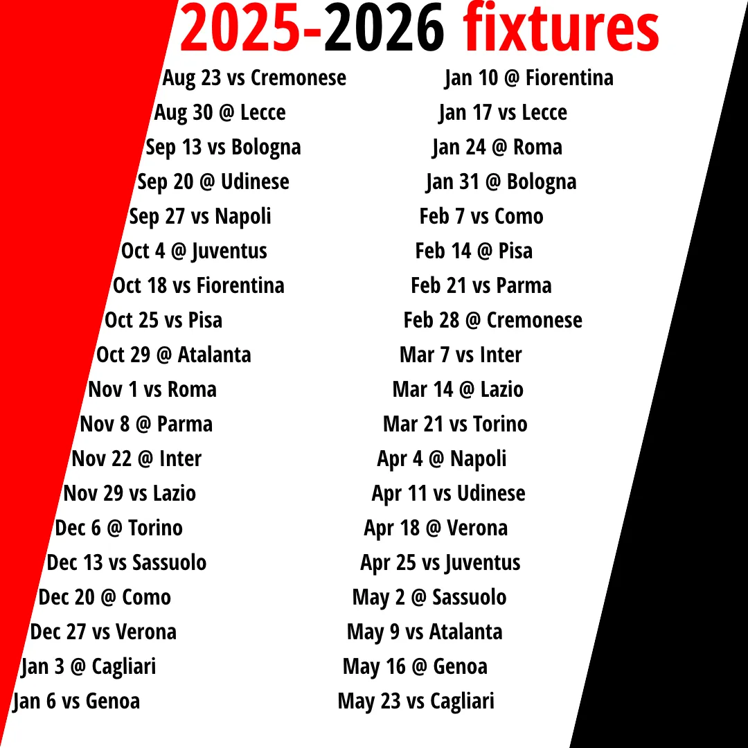 Calendario milan